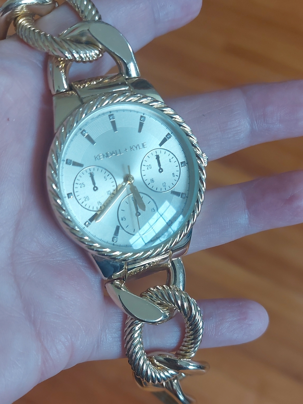 Adjustable Kendall + Kylie Gold Chunky Chain Watch 7-8"